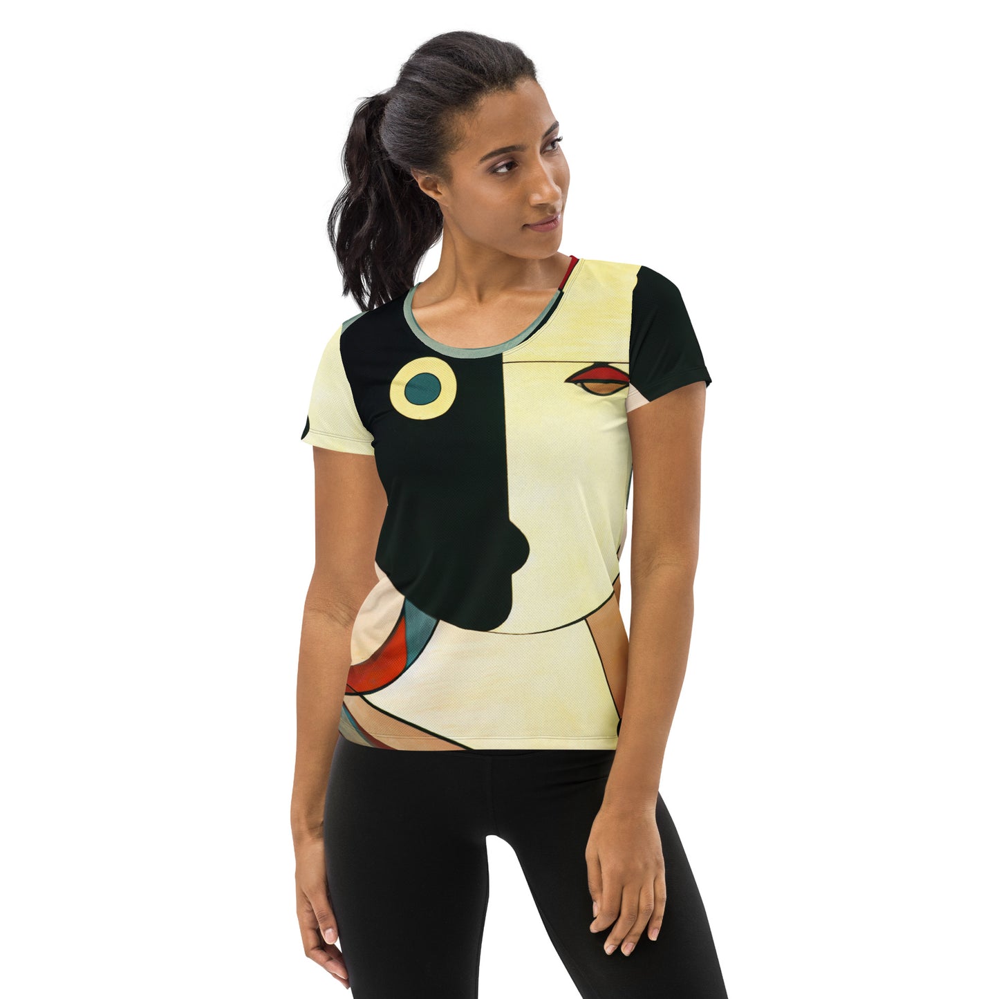 DMV 2123 Retro Art All-Over Print Women's Athletic T-shirt