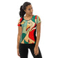 DMV 0395 Retro Art All-Over Print Women's Athletic T-shirt