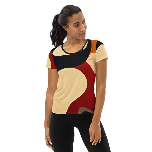 DMV 0747 Retro Art All-Over Print Women's Athletic T-shirt