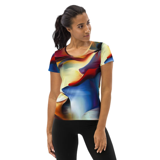 DMV 1069 Abstract Art All-Over Print Women's Athletic T-shirt