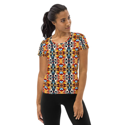 DMV 1169 Vintage Artsy All-Over Print Women's Athletic T-shirt