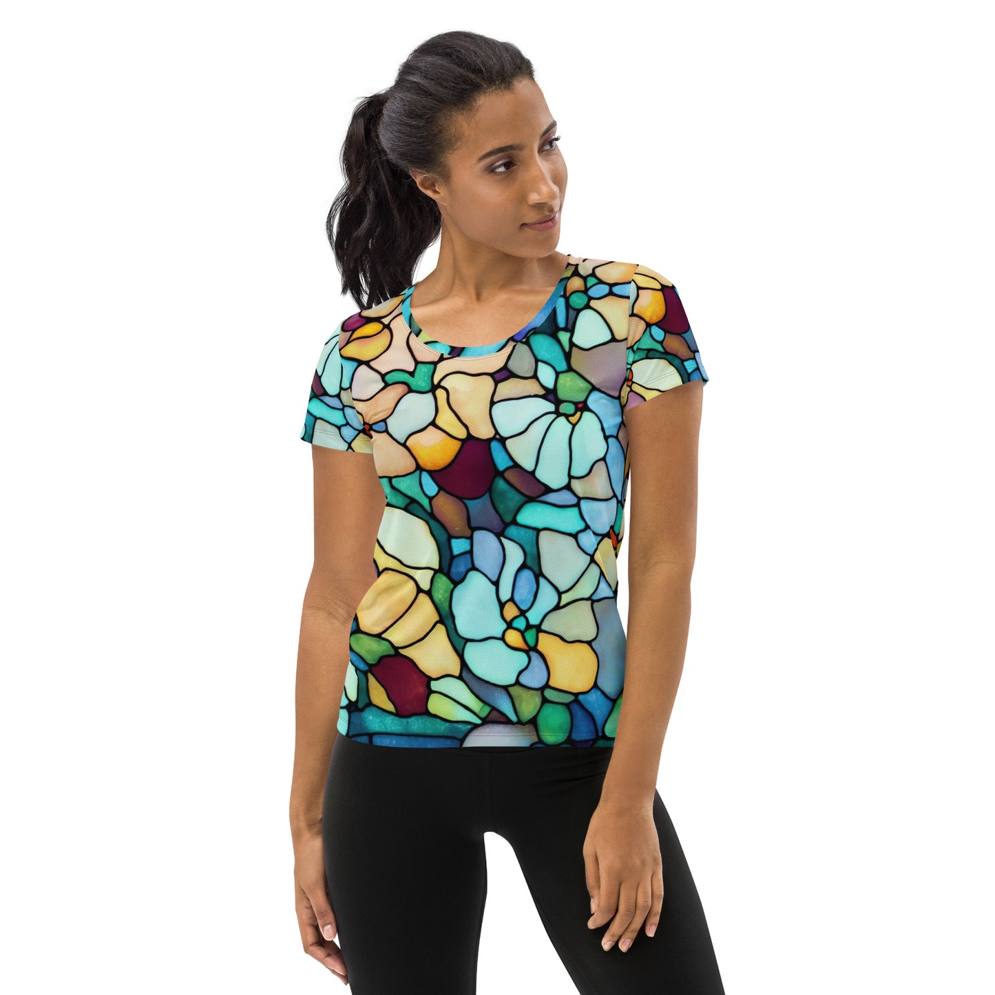 DMV 1544 Boho All-Over Print Women's Athletic T-shirt