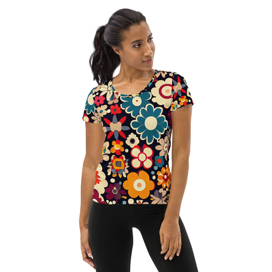 DMV 1873 Floral All-Over Print Women's Athletic T-shirt