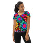 DMV 0852 Floral All-Over Print Women's Athletic T-shirt