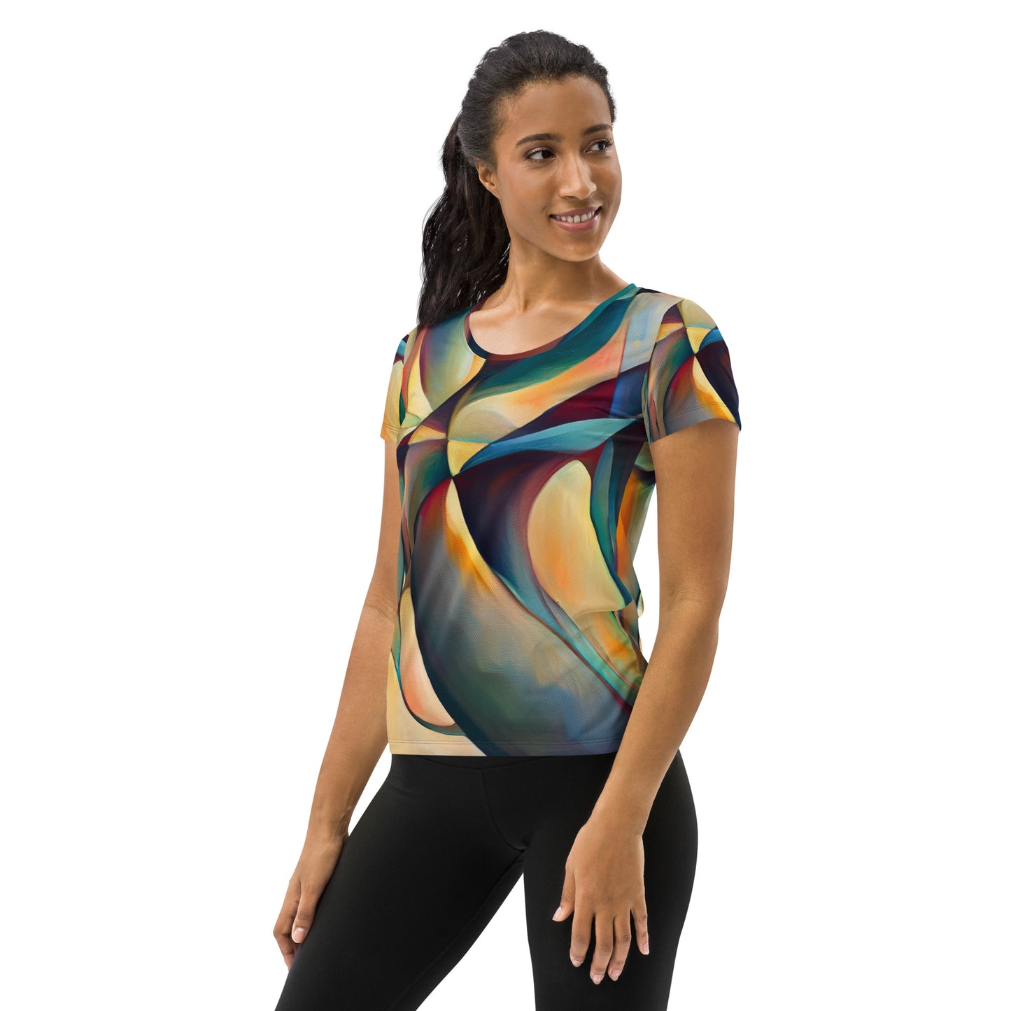 DMV 0243 Abstract Art All-Over Print Women's Athletic T-shirt
