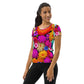 DMV 0238 Floral All-Over Print Women's Athletic T-shirt