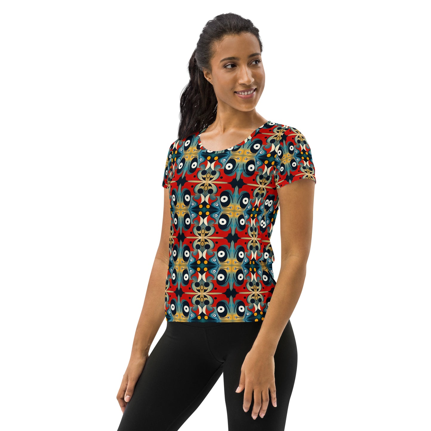 DMV 0269 Vintage Artsy All-Over Print Women's Athletic T-shirt