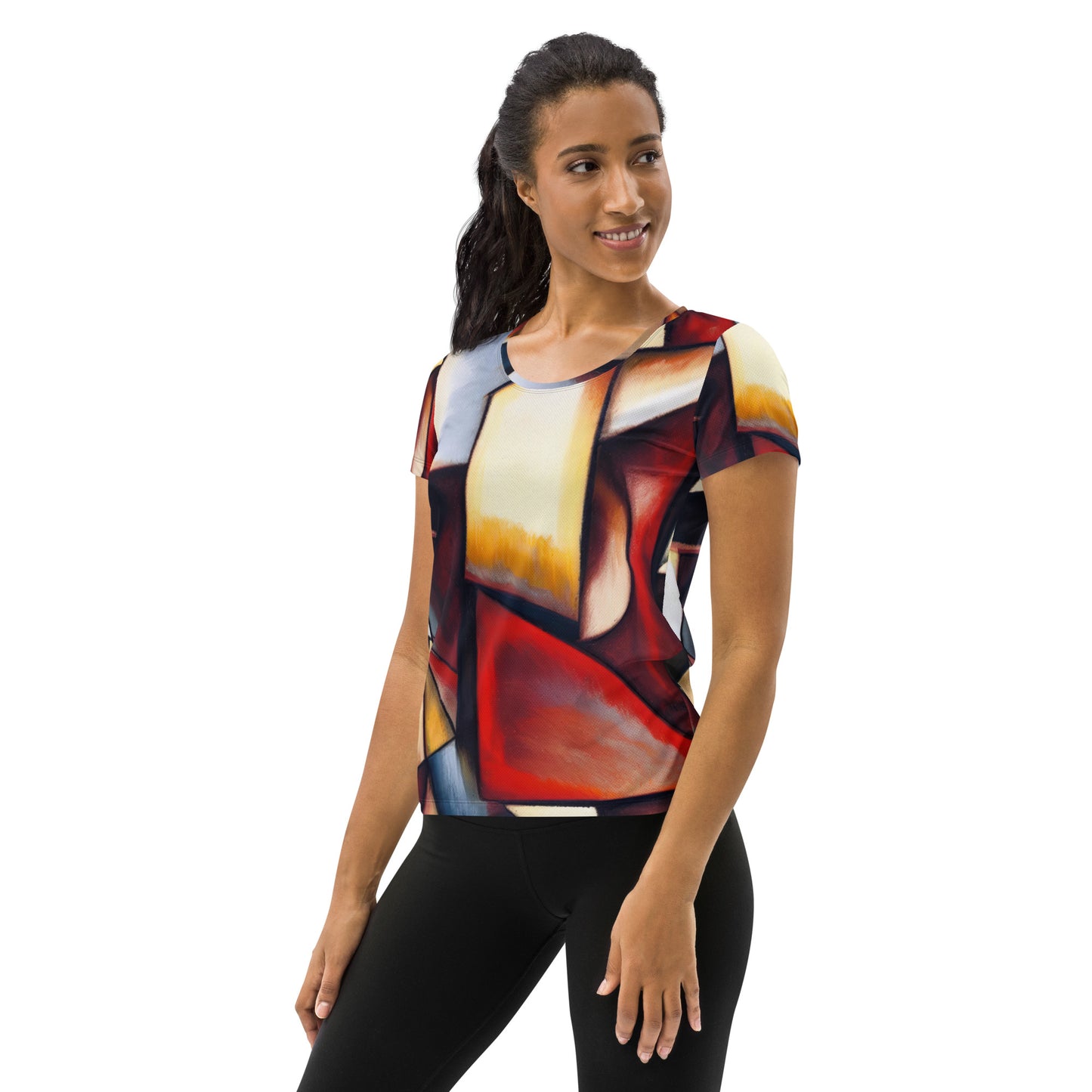 DMV 0067 Abstract Art All-Over Print Women's Athletic T-shirt