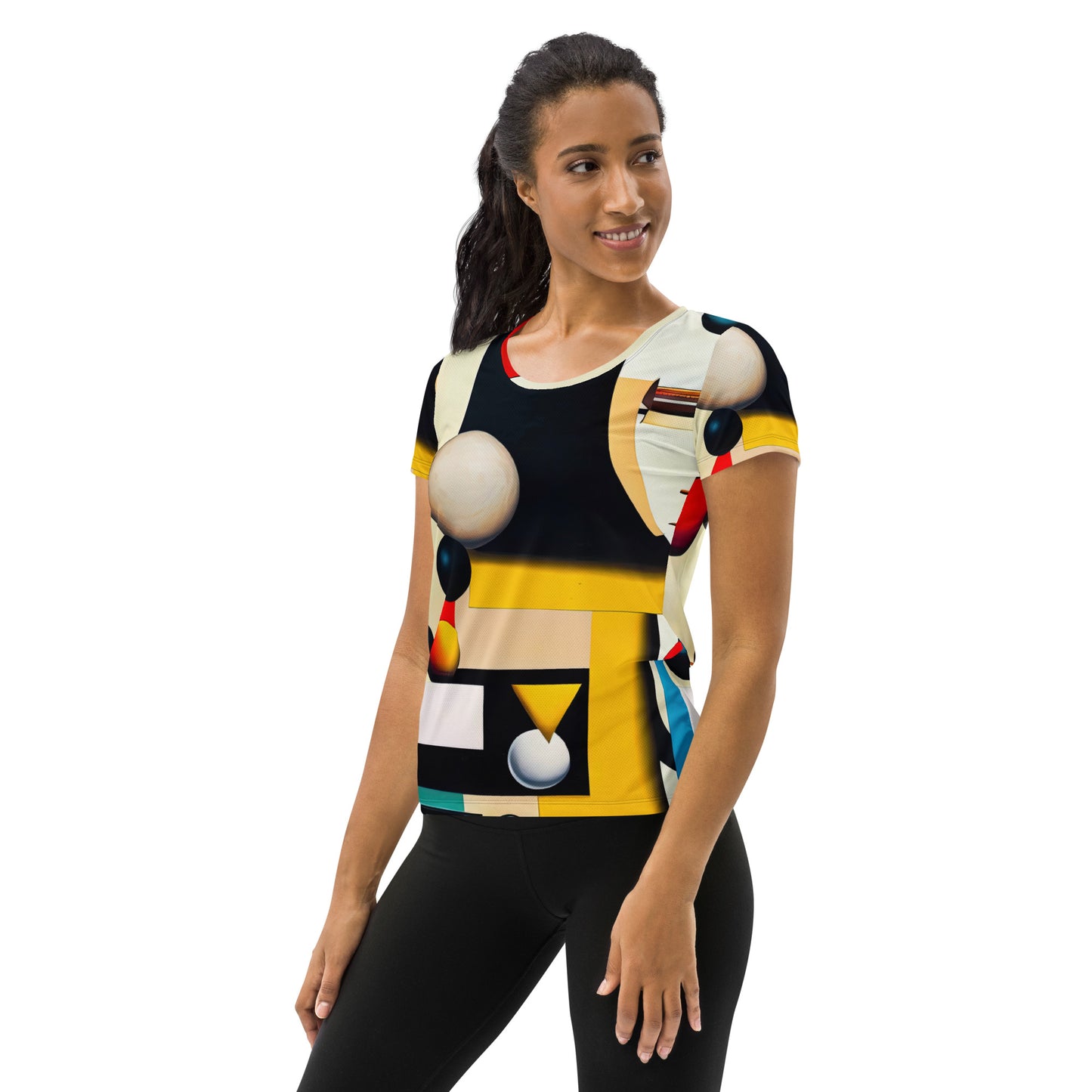 DMV 0055 Retro Art All-Over Print Women's Athletic T-shirt