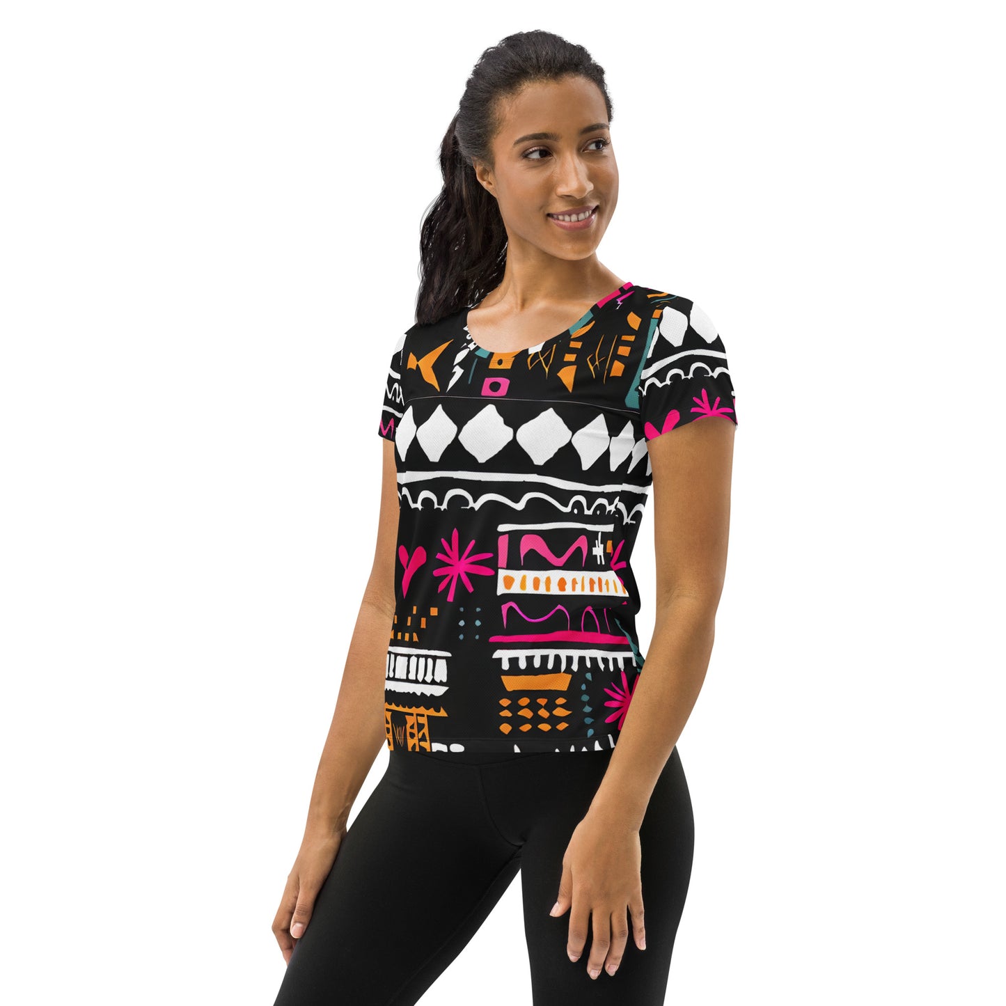 DMV 0011 Boho All-Over Print Women's Athletic T-shirt