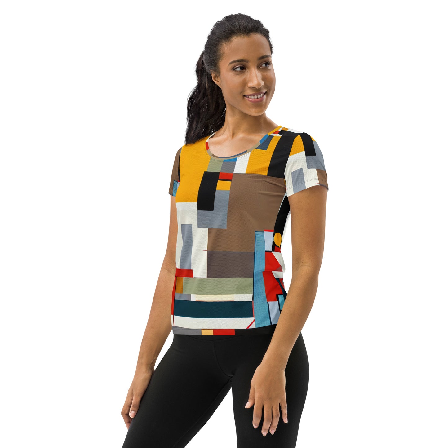 DMV 0016 Abstract Art All-Over Print Women's Athletic T-shirt