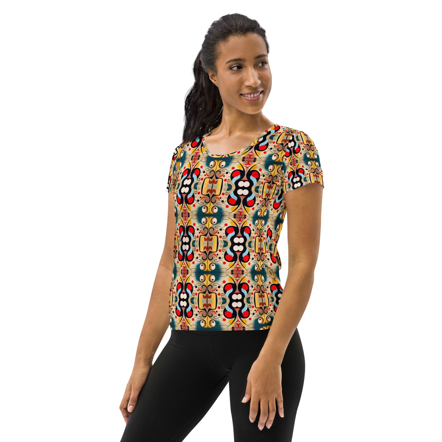 DMV 0040 Vintage Artsy All-Over Print Women's Athletic T-shirt