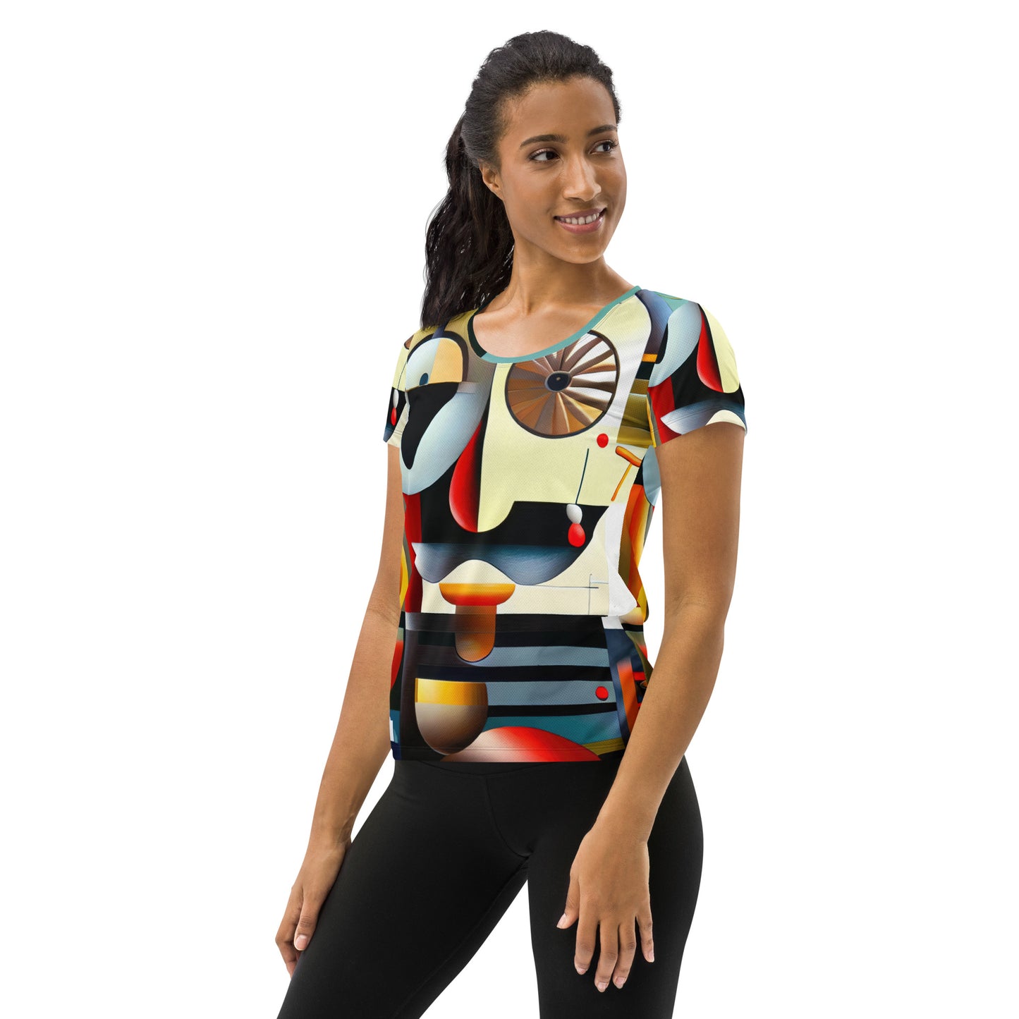 DMV 0022 Retro Art All-Over Print Women's Athletic T-shirt