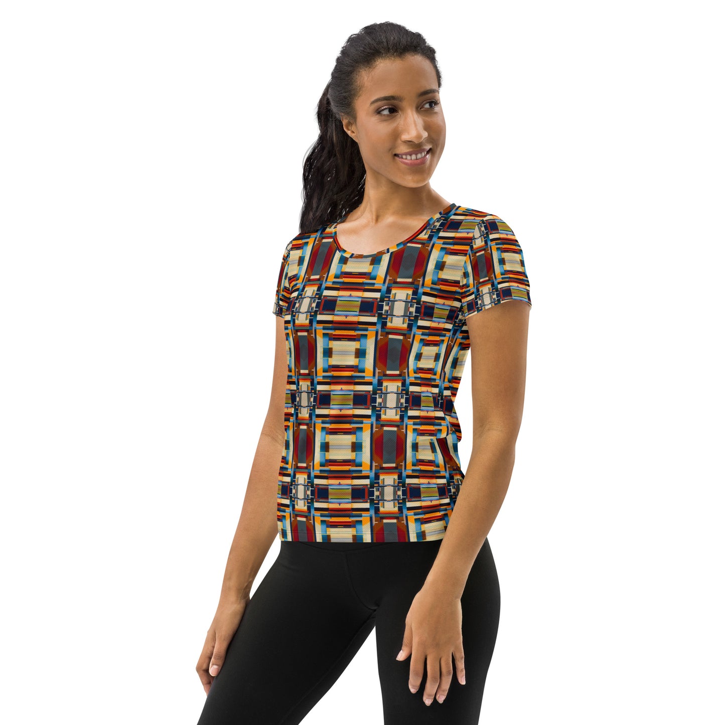 DMV 0244 Geo Boho All-Over Print Women's Athletic T-shirt