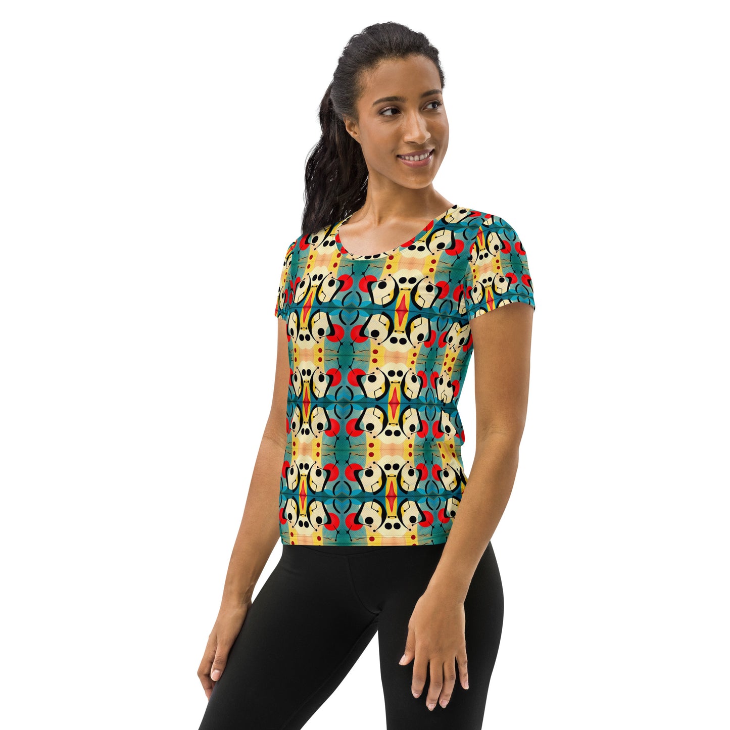 DMV 0044 Vintage Artsy All-Over Print Women's Athletic T-shirt