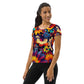 DMV 0080 Floral All-Over Print Women's Athletic T-shirt