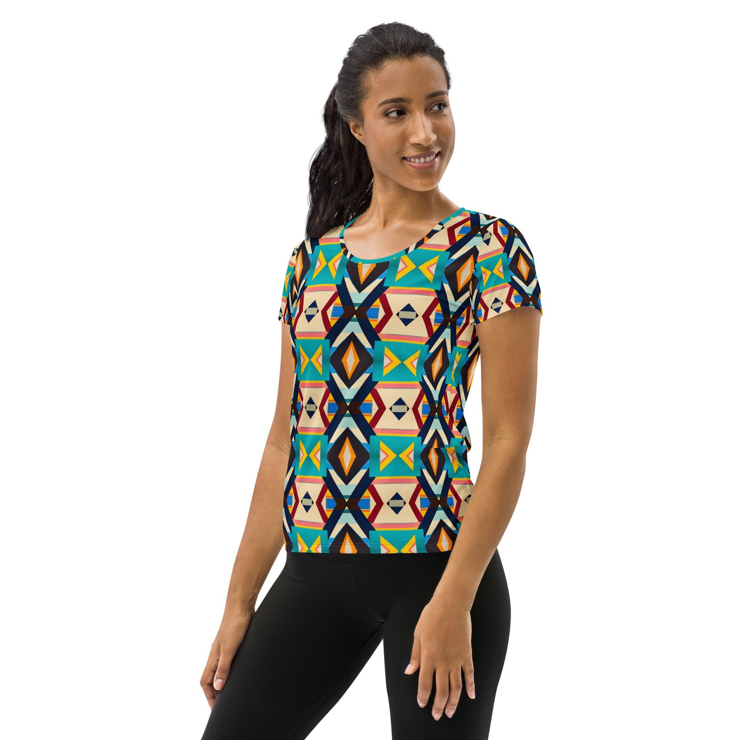 DMV 0111 Classic Boho All-Over Print Women's Athletic T-shirt