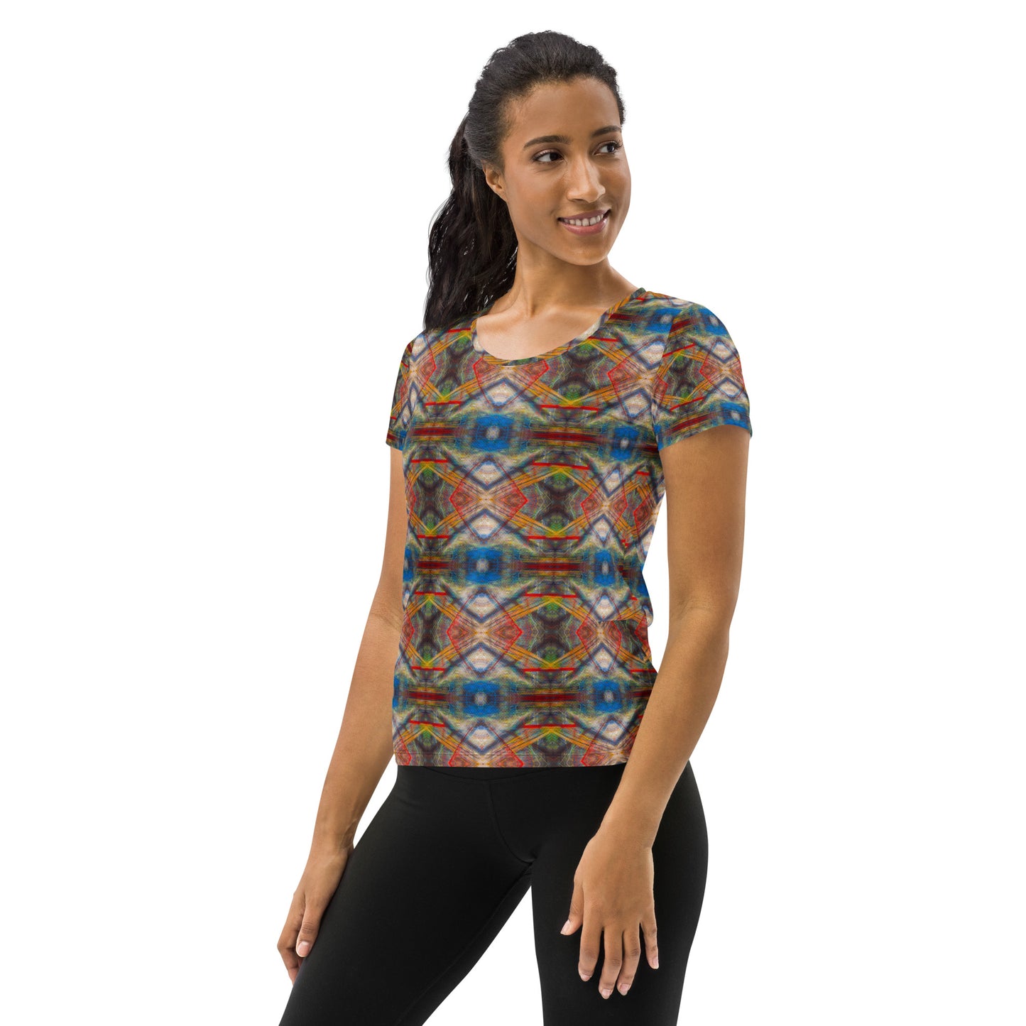 DMV 0159 Avant Garde Artsy All-Over Print Women's Athletic T-shirt