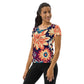 DMV 0253 Floral All-Over Print Women's Athletic T-shirt