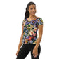 DMV 0114 Floral All-Over Print Women's Athletic T-shirt