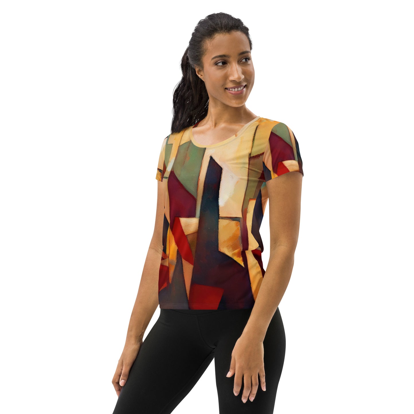 DMV 0251 Abstract Art All-Over Print Women's Athletic T-shirt