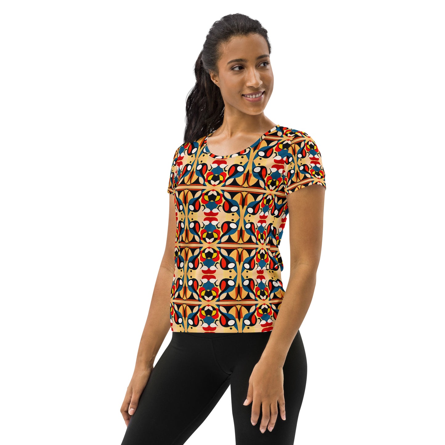 DMV 0148 Vintage Artsy All-Over Print Women's Athletic T-shirt