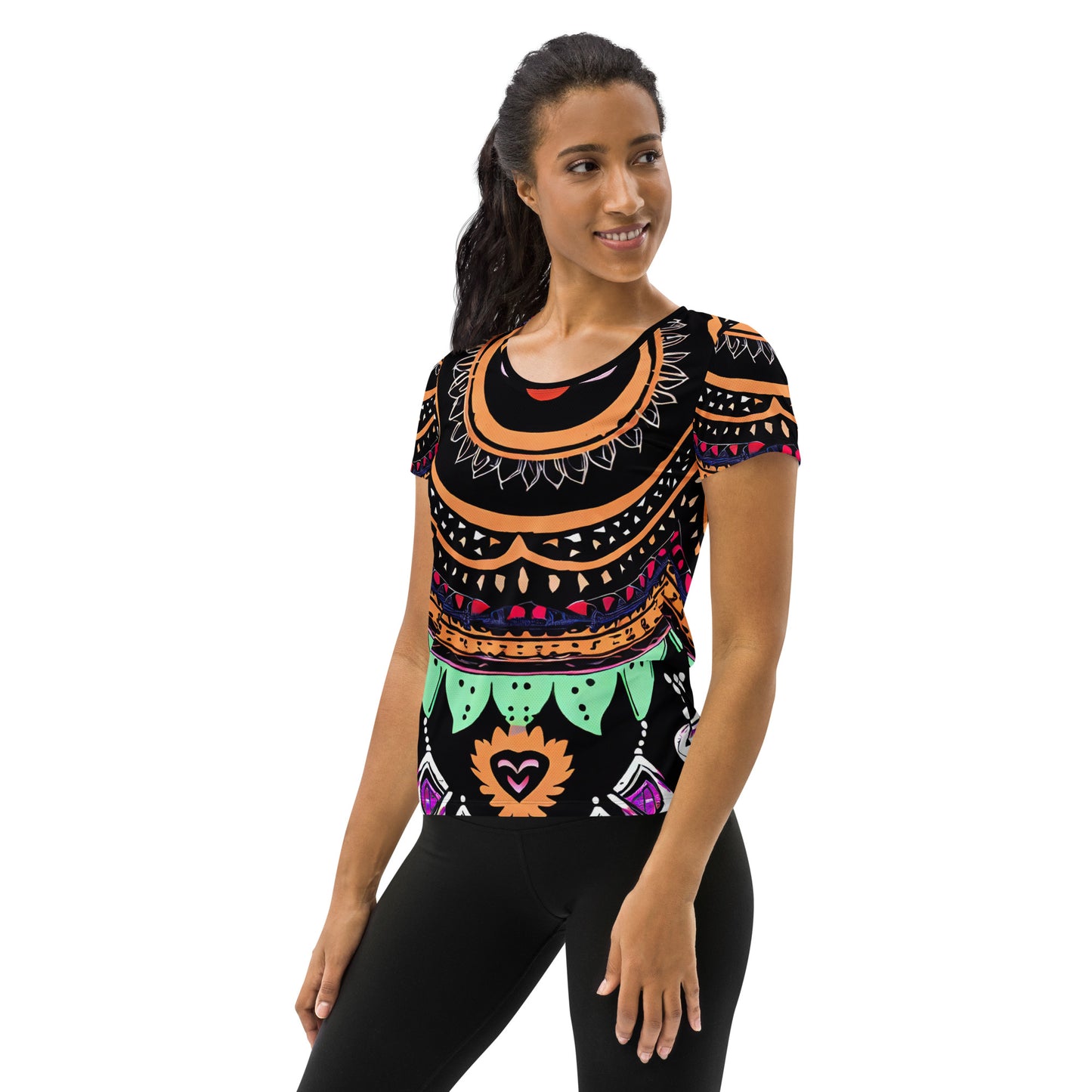 DMV 0180 Boho All-Over Print Women's Athletic T-shirt