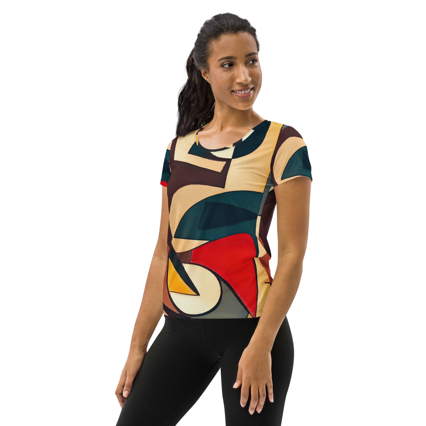 DMV 0296 Abstract Art All-Over Print Women's Athletic T-shirt