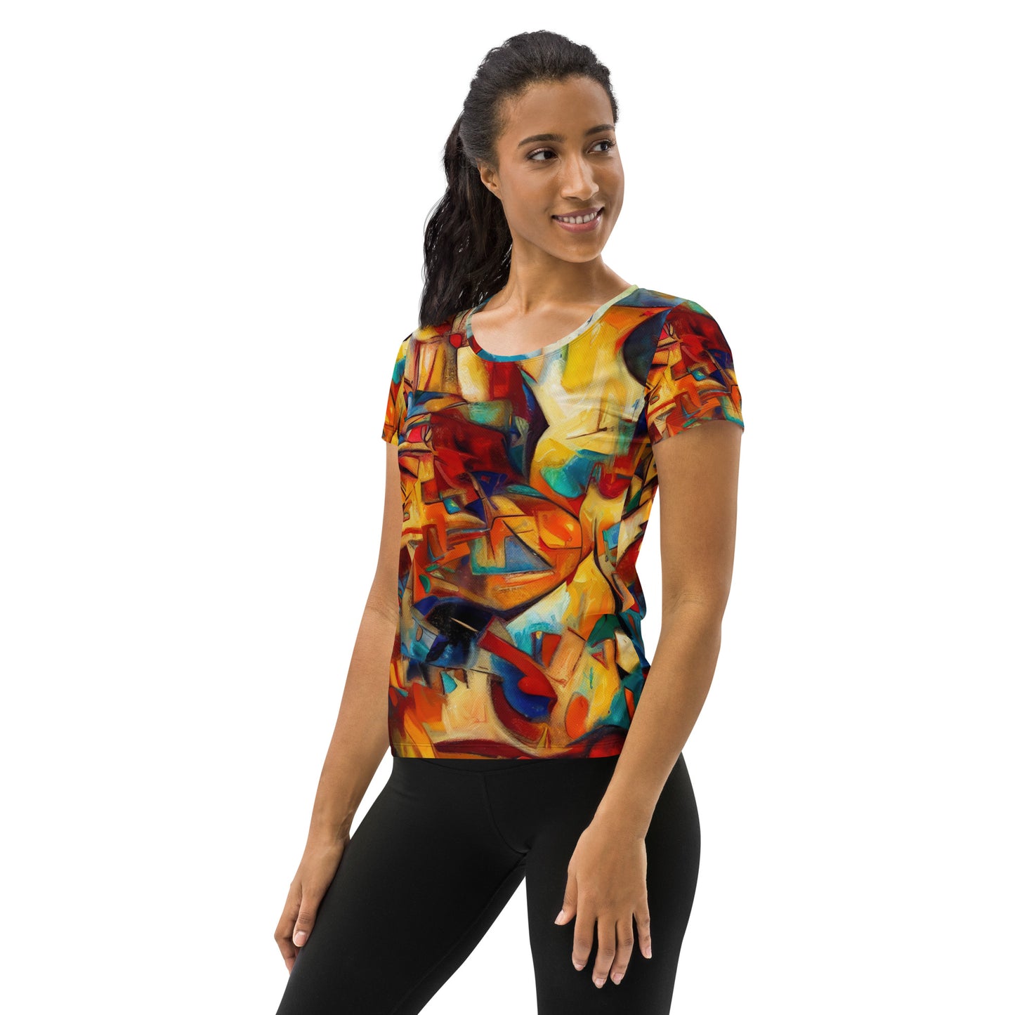 DMV 0416 Abstract Art All-Over Print Women's Athletic T-shirt