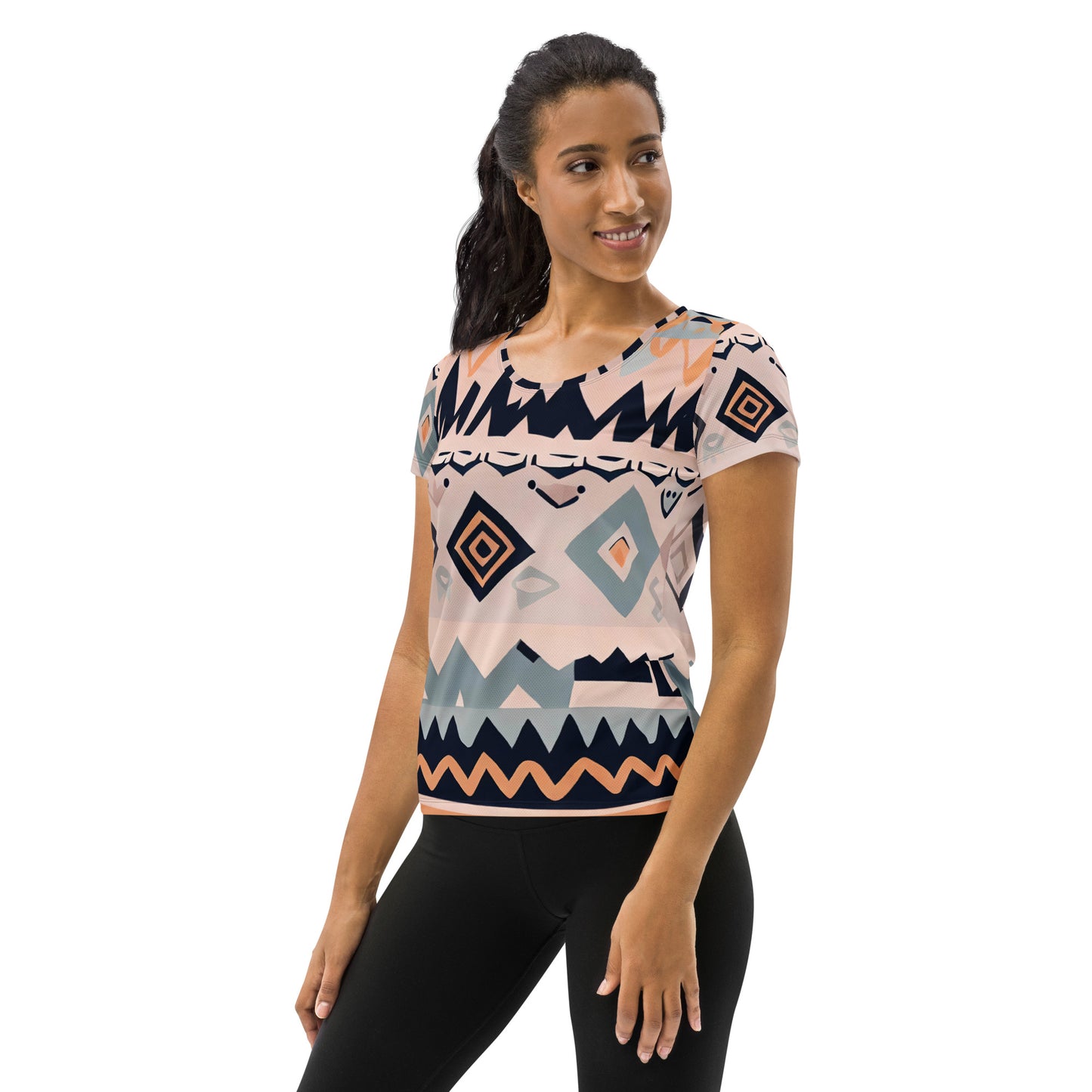 DMV 1345 Boho All-Over Print Women's Athletic T-shirt