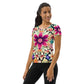 DMV 0307 Floral All-Over Print Women's Athletic T-shirt