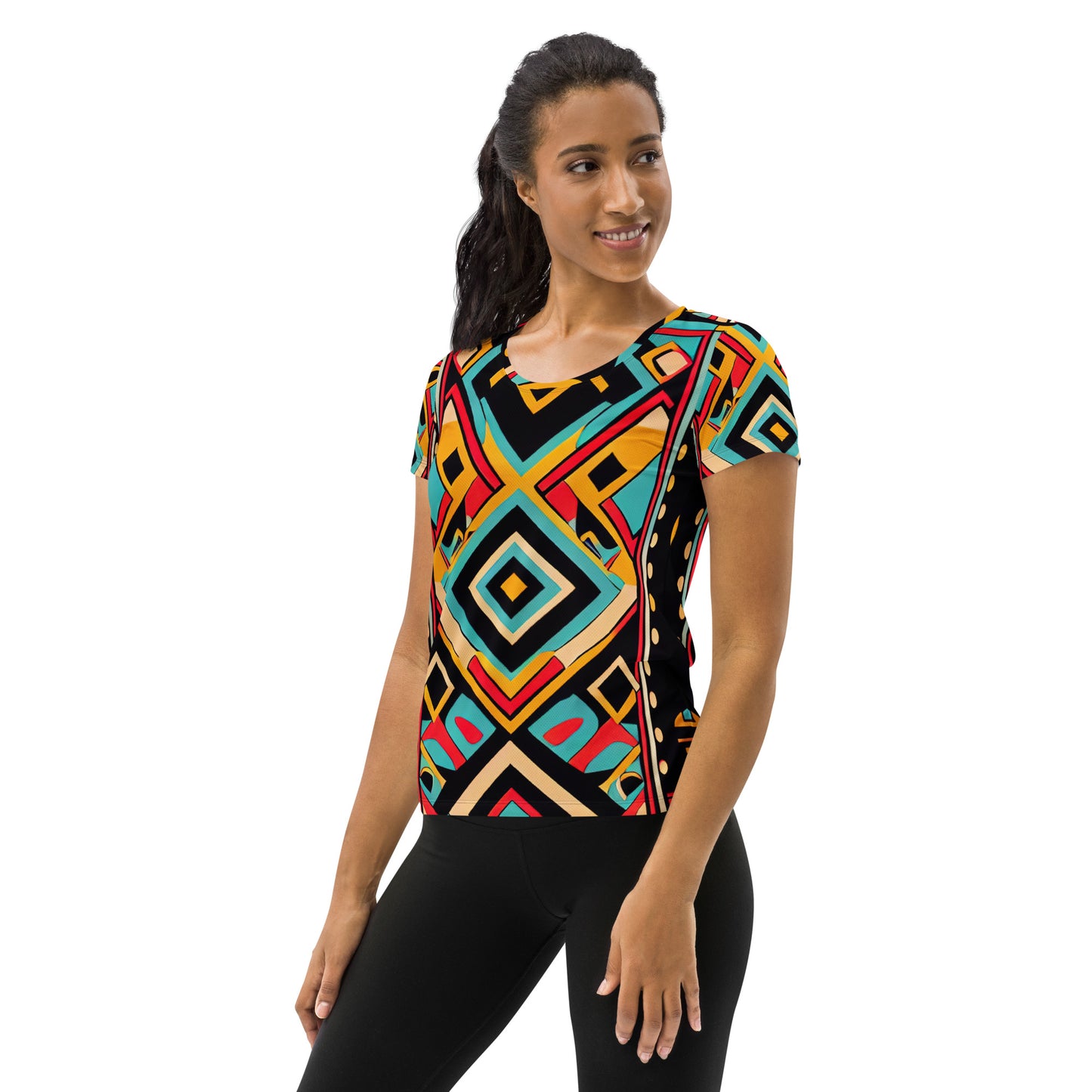 DMV 0155 Boho All-Over Print Women's Athletic T-shirt