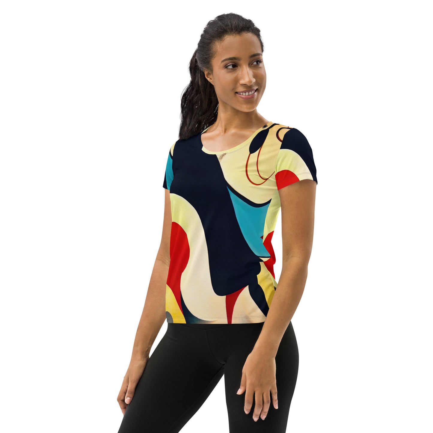 DMV 1356 Retro Art All-Over Print Women's Athletic T-shirt