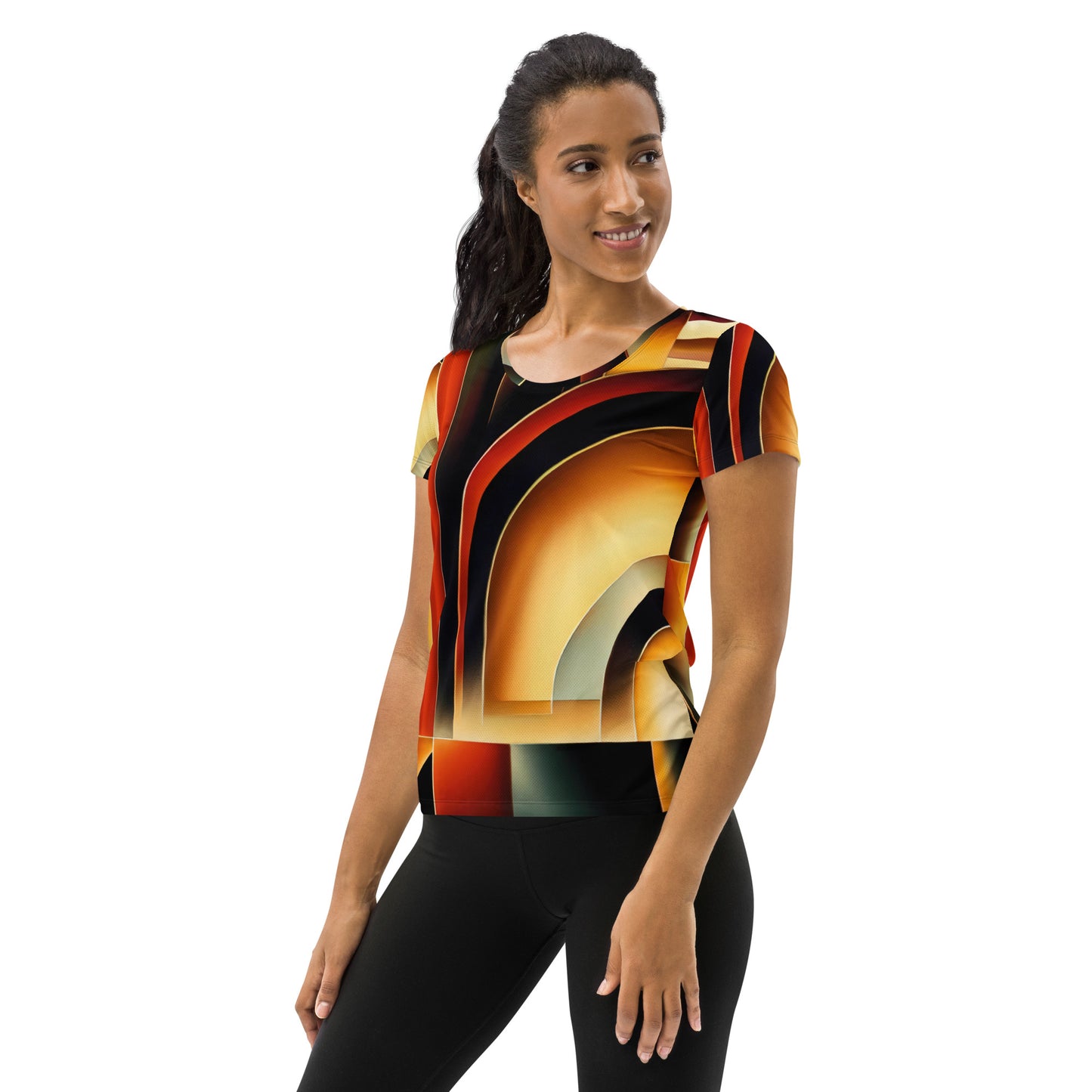 DMV 0261 Retro Art All-Over Print Women's Athletic T-shirt