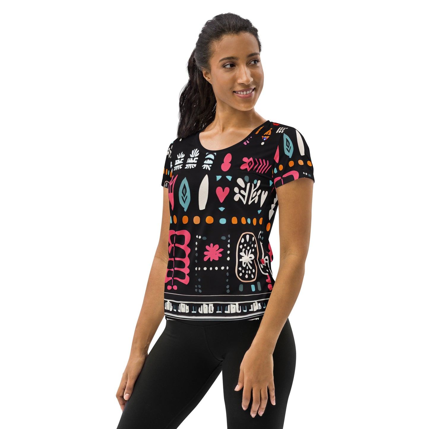 DMV 0605 Boho All-Over Print Women's Athletic T-shirt