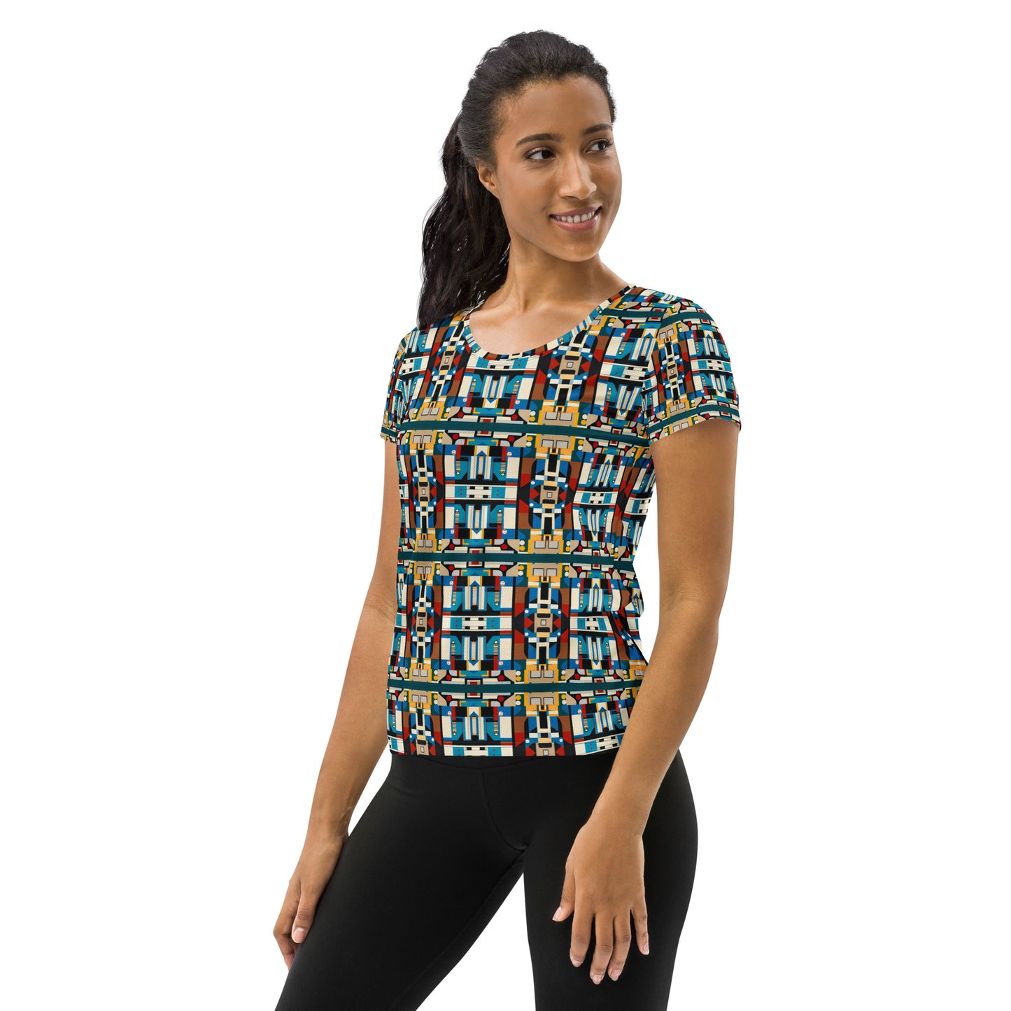 DMV 1195 Chic Boho All-Over Print Women's Athletic T-shirt