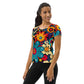 DMV 0969 Floral All-Over Print Women's Athletic T-shirt