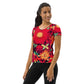 DMV 0485 Floral All-Over Print Women's Athletic T-shirt