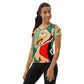 DMV 0395 Retro Art All-Over Print Women's Athletic T-shirt