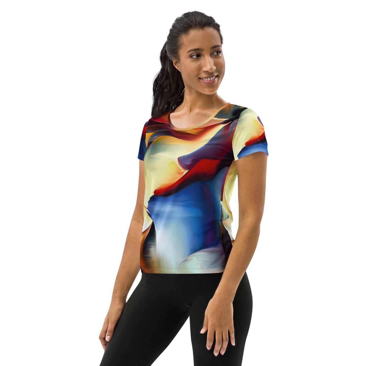 DMV 1069 Abstract Art All-Over Print Women's Athletic T-shirt