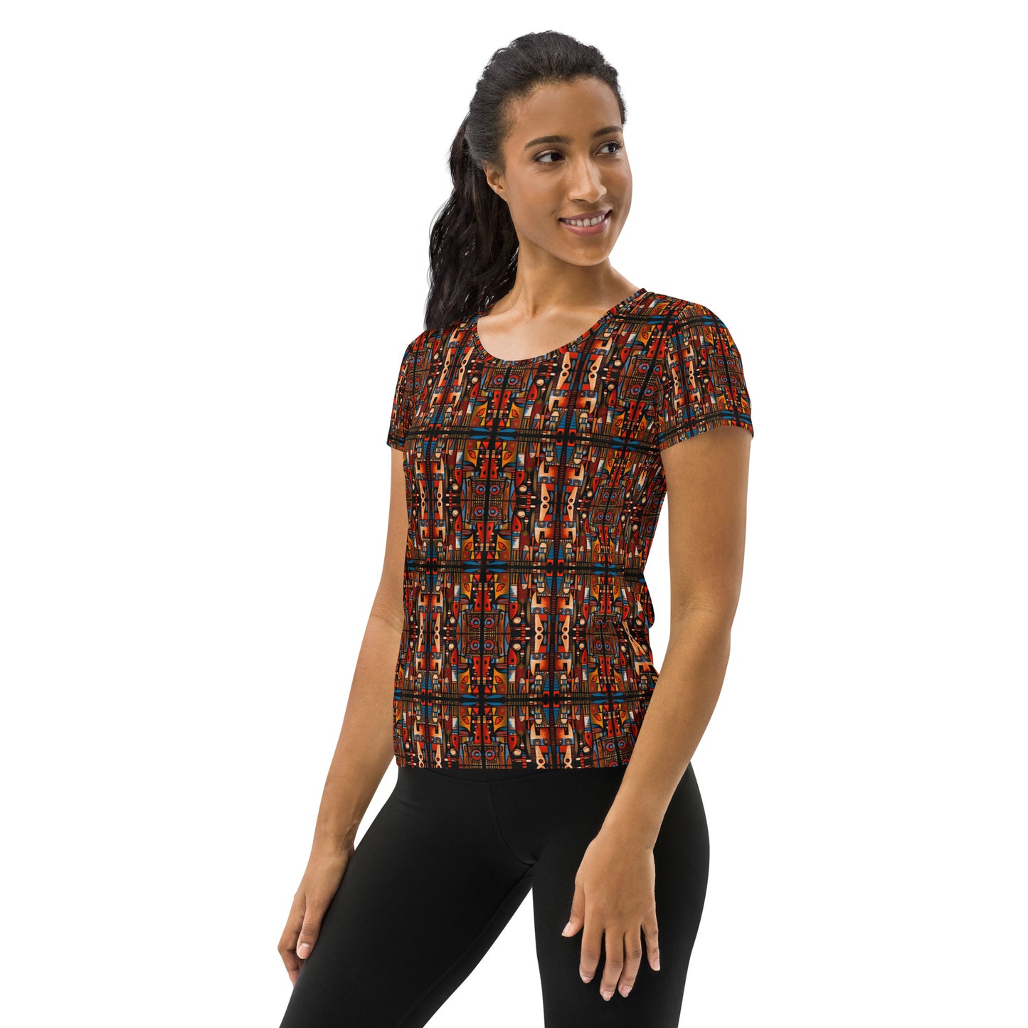 DMV 0561 Classic Boho All-Over Print Women's Athletic T-shirt