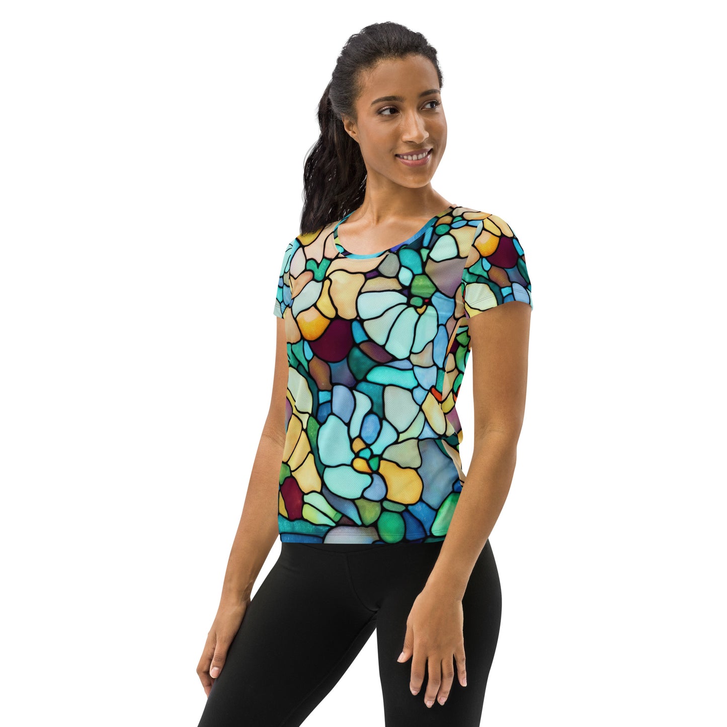 DMV 1544 Boho All-Over Print Women's Athletic T-shirt