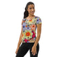 DMV 0894 Floral All-Over Print Women's Athletic T-shirt