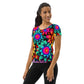 DMV 0852 Floral All-Over Print Women's Athletic T-shirt