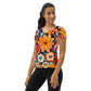 DMV 0710 Floral All-Over Print Women's Athletic T-shirt