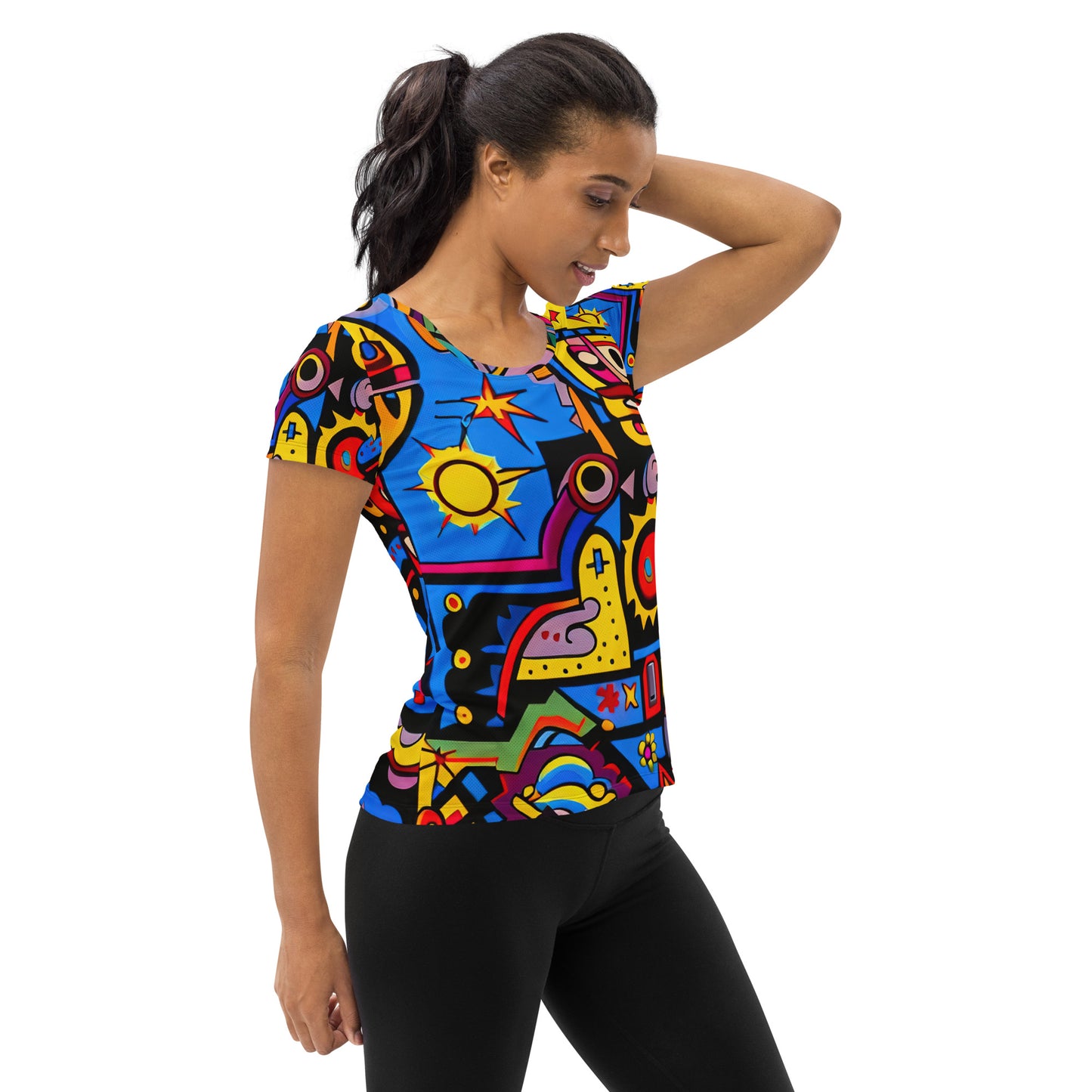 DMV 0235 Psy Art All-Over Print Women's Athletic T-shirt