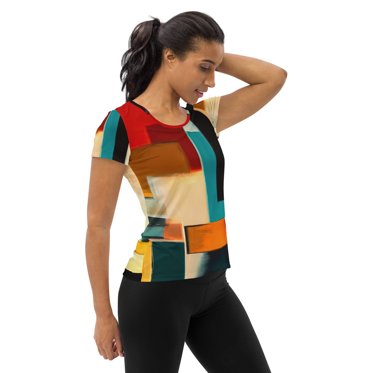 DMV 0282 Abstract Art All-Over Print Women's Athletic T-shirt