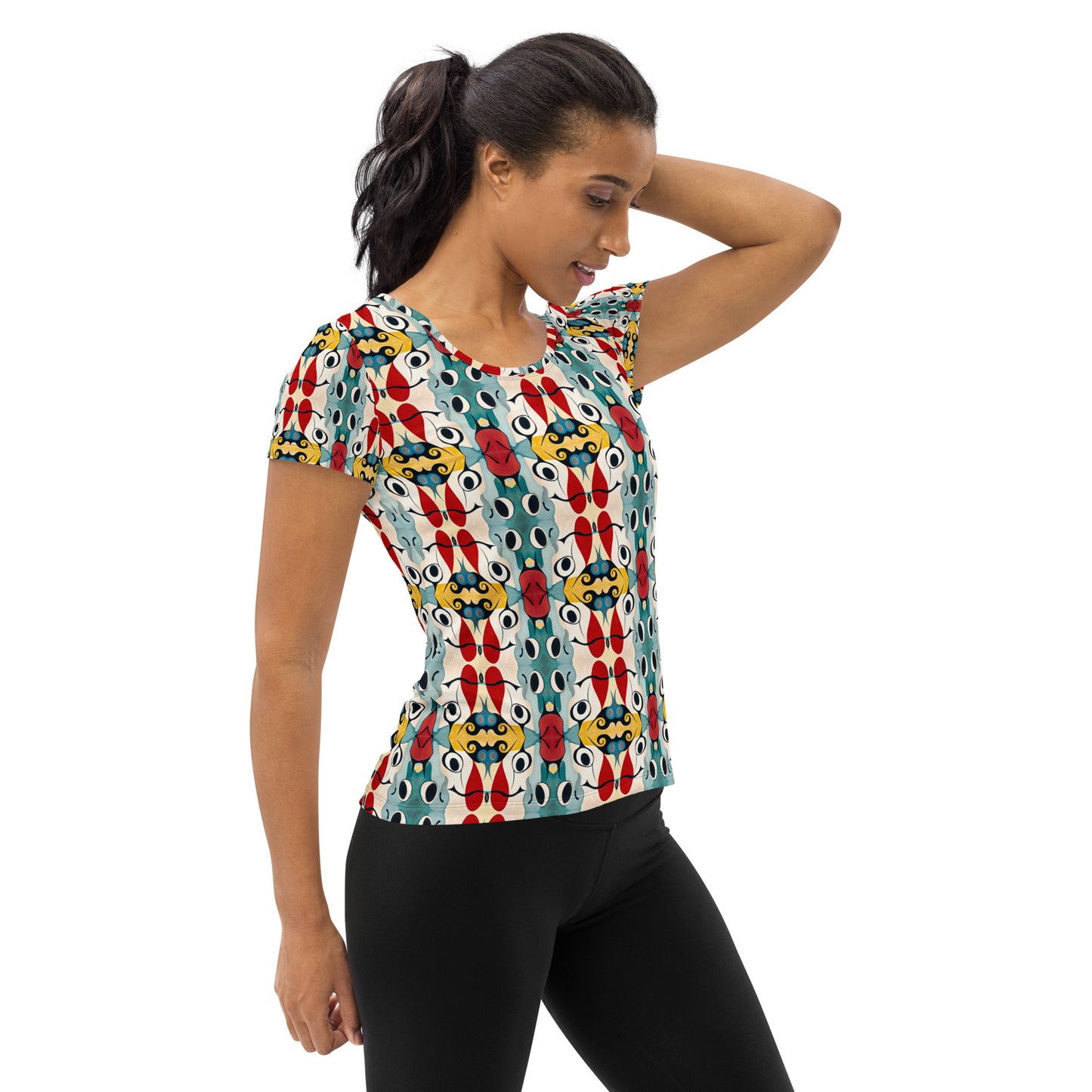 DMV 0230 Vintage Artsy All-Over Print Women's Athletic T-shirt