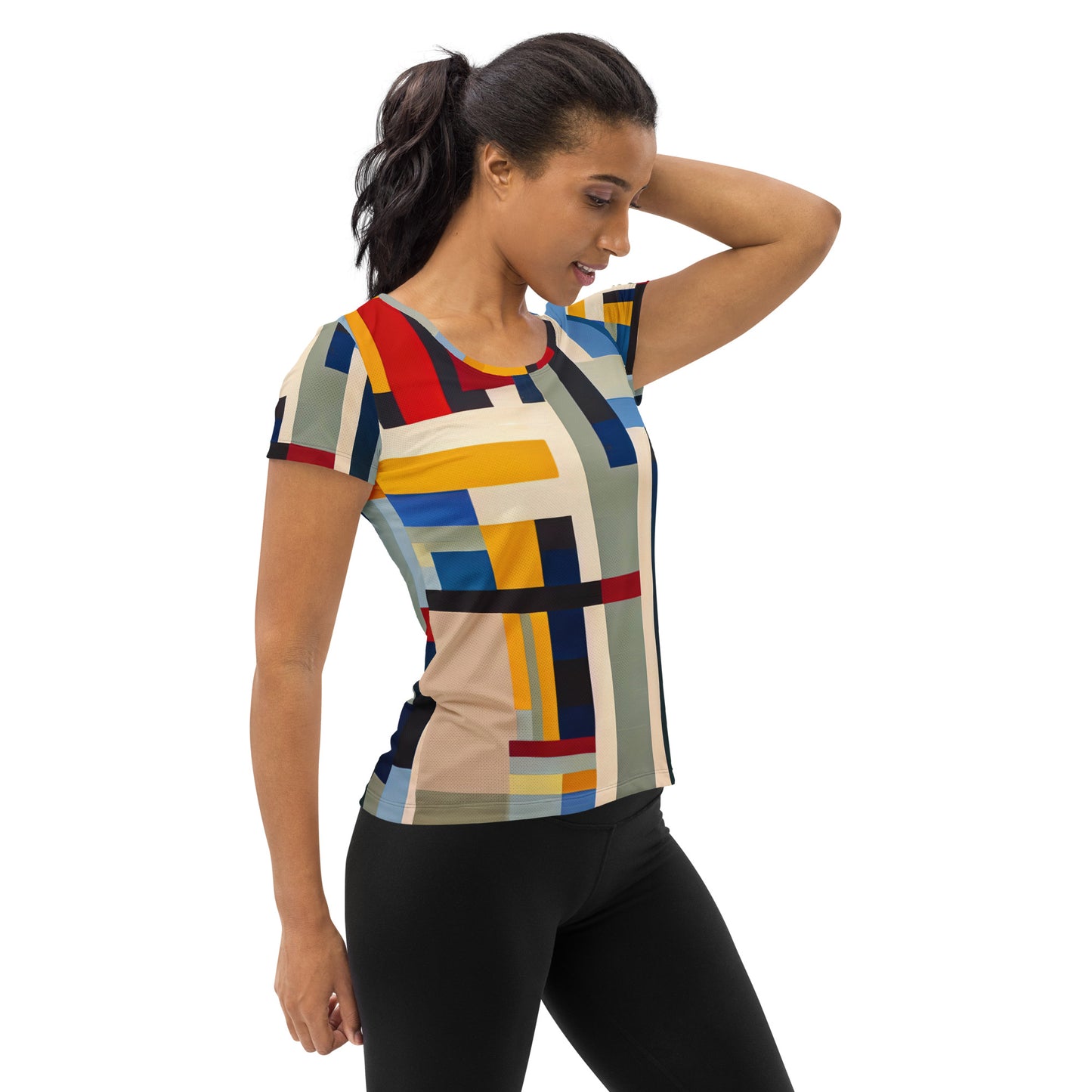 DMV 0072 Abstract Art All-Over Print Women's Athletic T-shirt