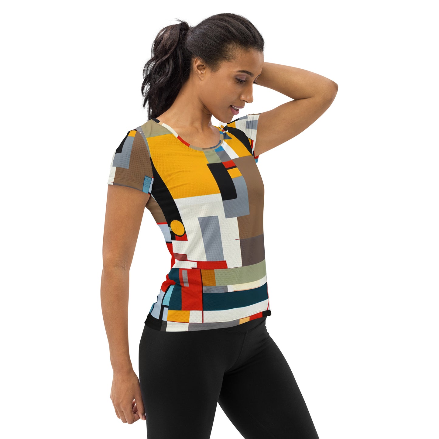 DMV 0016 Abstract Art All-Over Print Women's Athletic T-shirt